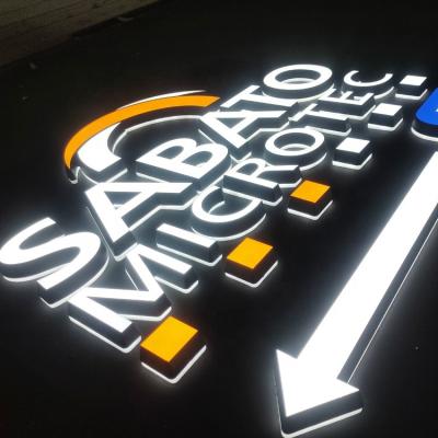 China Buildings Company Illuminated Acrylic Led Custom Letter Logo Led Signage Advertising Sign Office Channel Acrylic 3d Letters Sign for sale