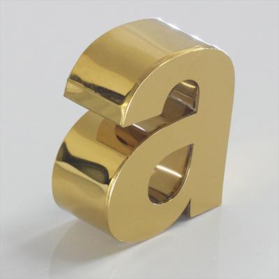 China High Quality Alphabet Logo Metal Wall Letters Laser Cut Gold Mirror Sign for sale