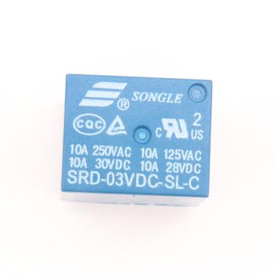 China Na 5 Terminal 3 Volt Srd Srd Srd-03Vdc-Sl-C T73 Foot 10A 250Vac 30Vdc 3V Relay for sale