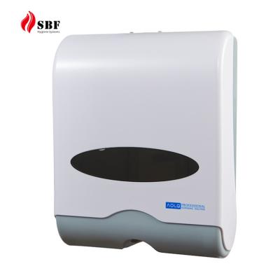 China Lockable Hotel Hanging Plastic Hand Towel Tissue Box Paper Box V-Fold Paper Towel Dispenser for sale