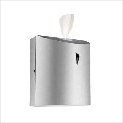 China Lockable Wet Wipes Dispenser Bathroom Stainless Steel Center Pull Paper Dispenser for sale