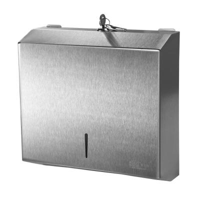 China Lockable multifold stainless steel paper towel dispenser with closed welding technology for sale