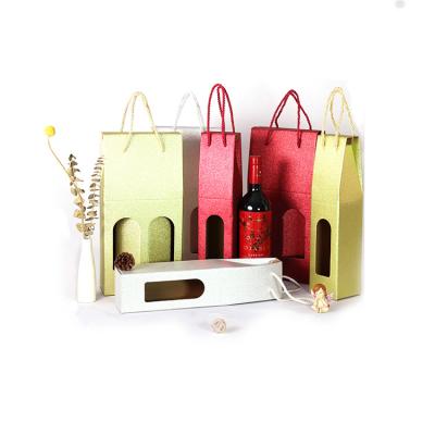 China Handmade Easy Carry To Handle Decorative Wine Bottle Bag Cooler Christmas Bag Wine Cart for sale