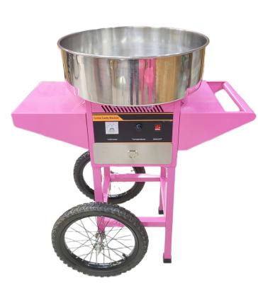 China European and American style Commercial sweet cotton candy maker electric candy floss machine for wholesale cotton candy making machine with wheels/cart for sale