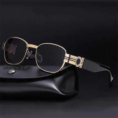 China Retro punk shades 2021 fashionable men's vintage metal frame sunglasses River Steampunk Sun glass men women for sale