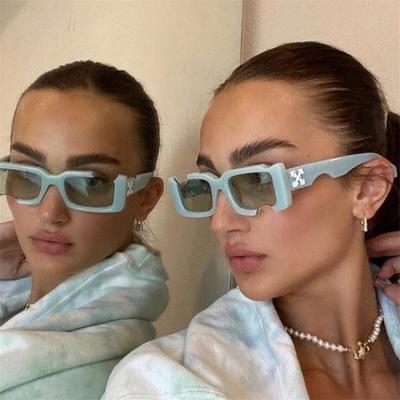 China Fashion Sunglasses 2021 Fashion Brand Unisex Vintage Rectangular Sun Glasses Funny Men Sun Glasses Women Lady Summer Beach Party Designer for sale