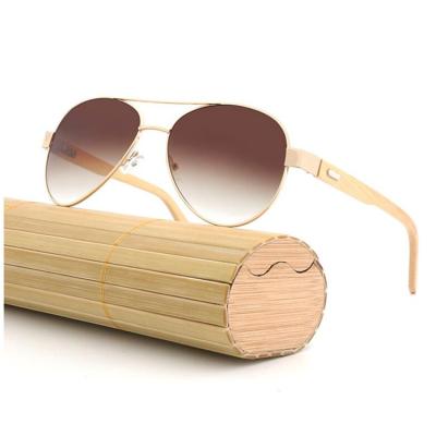 China Hot Selling Fashion Sunglasses Metal Wooden Sun Glass Men Oversized Bamboo Shades Designer Wooden Sunglasses UV400 Vintage Pilot 2021 Fashion for sale