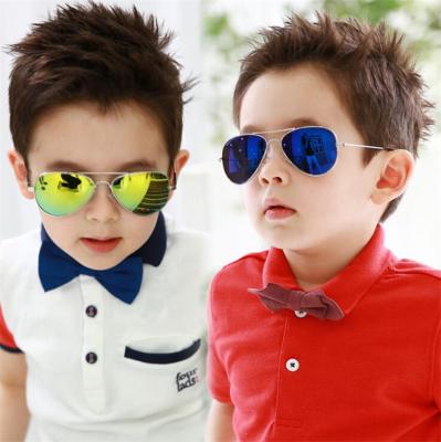 China UV400 3025 Pilot Designer Children Sun Glasses 2021 Babies Mirror Aviation Shading Little Boys Kids Sunglasses For Toddler Boys for sale