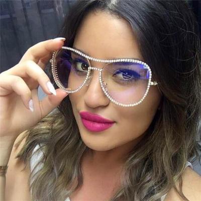 China For Reading Glasses Shape To Metal Frame Luxury Eyewear 2021 Rhinestone Rhinestone Diamonds Bling Rhinestone Glass Eyewear Frames for sale