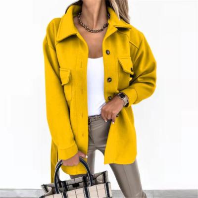 China Fashion Casual Fleece Coat Wool Fabric Winter Clothes Women Long Anti-wrinkle Designer Woolen Jacket For Woman 2022 for sale