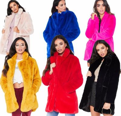 China High Quality Anti-wrinkle Fashionable Flannel Fox Fur Coat Winter Pink Faux Fur Jacket Loose Long Clothing For Women 2022 for sale