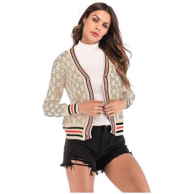 China 2022 Anti-wrinkle spring clothing women's sweater plaid print ladies fashion blouse shirts bottom knitwear tops cardigan for women for sale