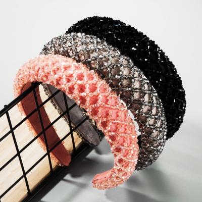 China 2020 Trendy Crystal Beaded Headbands Fashion Baroque Luxury Padded Headband For Women for sale