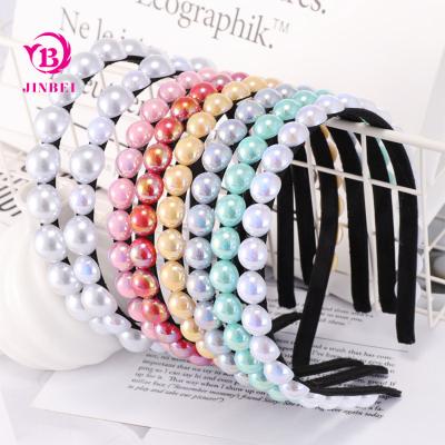 China Newest Arrival Fashionable Color Big Pearl Hair Band Headband Pearl Hair Accessory Circle for sale