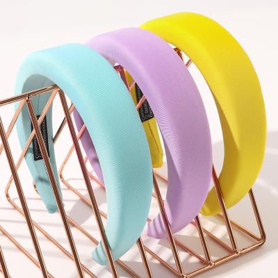 China Nvironmental Fashion Color Korea Friendly Sponge Headband Thick Wide Soft Circle Padded Simple Headband For Women for sale