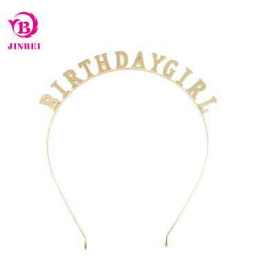 China Fashionable Women's Party Metal Gold Color Headbands Hair DIY Headbands With Letter for sale