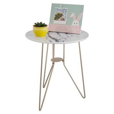 China Modern Marble Small Round Coffee Side Table Convenient For Living Room Furniture 40X40cm for sale