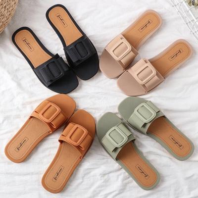 China 2022 Fashion Trend Slippers Ladies Beach Shoes Slides Shoes Summer Flats Outdoor Flat Sandals For Women for sale