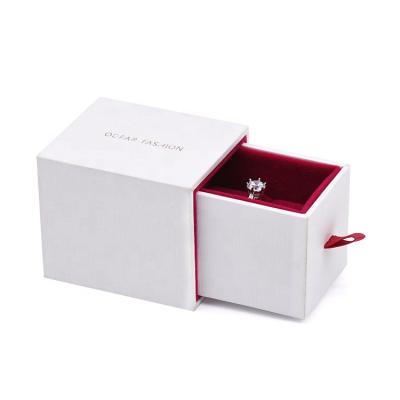 China High End Matte Personalized Jewelry Woman Luxury High Quality Drawer Slide Wedding Engagement Ring Box for sale