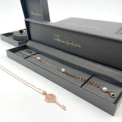 China High-end Wholesale Special Drawer Box Jewelry Bangle Thick Gift Packaging With PU Insert for sale