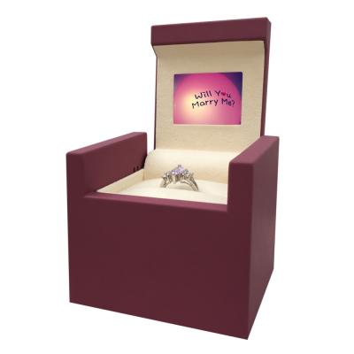 China Jewelry Package Customize Unique Gift Ring Earring Lcd Screen Video High End Jewelry Box for sale