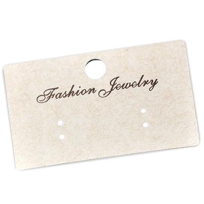 China 500gsm White Card Paper Display Holder Earring Envelope Kraft Paper / Cotton Paper Insert Embossed Necklace Jewelry Custom Card for sale