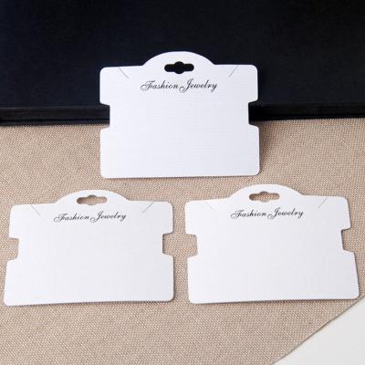 China 500gsm Card/Cotton Paper Jewelry Packaging Card/Cotton Paper White Cardboard Paper Earring Necklace Display Card White Custom Earring Jewelry Holder Card for sale