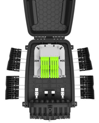 Cina aereo-supporto dell'adattatore pre-collegato 16 di fibra ottica Pre-connectorized della scatola di distribuzione GFS-16Q-1 IP68 378*255*116mm in vendita