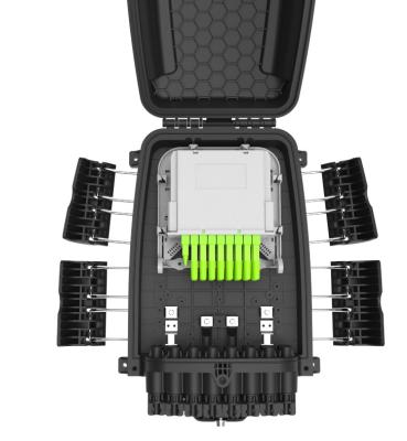 China Pre-connectorized Optical Fiber Distribution Box GFS-16Q-2 IP68 16F 378*255*116mm 16 pre-connected adapter aerial-mount for sale