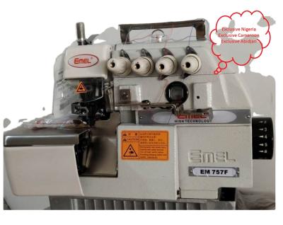 China For work piece overlocking and overedging EMEL BRAND EM757 PROFESSIONAL HIGH SPEED OVERLOCK SEWING MACHINE for sale