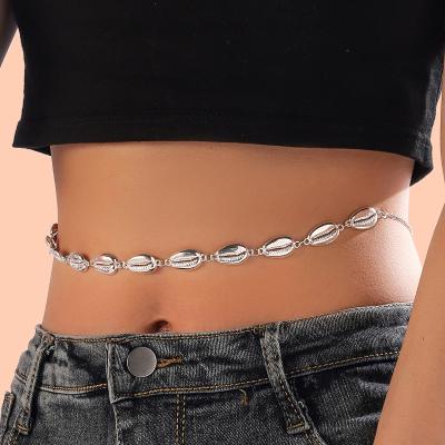 China Fashion Sea Summer Color Beach Gold Body Jewelry Wholesale Trendy Fashion Sea Silver Shell Waist Chain For Women Jewelry for sale