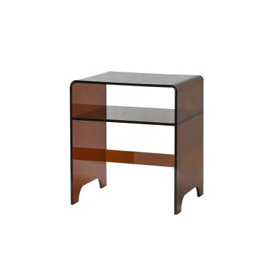 China Movable Stain Lucite Acrylic Nightstand Bedside Table Living Room Coffee Table for sale