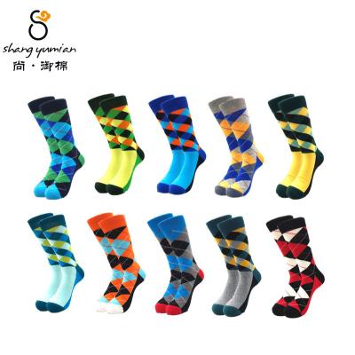 China 10pairs/lot Antibacterial men thongs colorful funny fashion cotton cartoon compression long sock combed casual male socks for sale