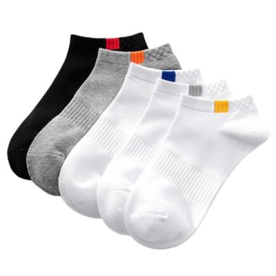 China 5pair/lot Summer Cotton Antibacterial Man Short Socks Fashion Breathable Boat Socks Male White Warm Comfortable Casual Socks for sale