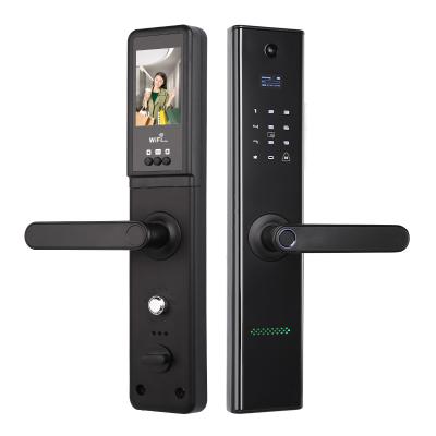 China Durable Biometric Dual Cylinder Biometric Digital WiFi Fingerprint Lock High Security Door Handle Fingerprint Phone APP Access Smart Door Lock for sale