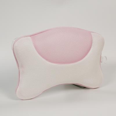 China Luxury Spa Bath Pillow 4 Suction Cups Bathtub Pillow 3d Sustainable Non-slip Bath Pillow For Tub for sale