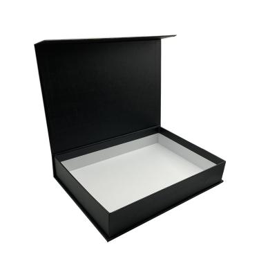 China High End Recycled Materials Cardboard Magnet Black Shoe Folding Gift Box With Stock for sale