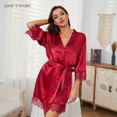 China Custom Breathable Sexy Custom Satin Kimono Bridesmaid Bridesmaid Party Bathrobe Women Wedding Date Long Robes for sale