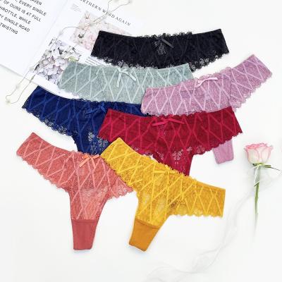 China Wholesale Erotic Lace Thong High Waist Sexy Underwear Women's Breathable Panties for sale