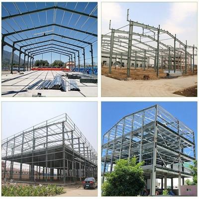 China Industrial Steel Structure Workshop With Angle Steel Knee Brace And PVDF Sail Finishing for sale