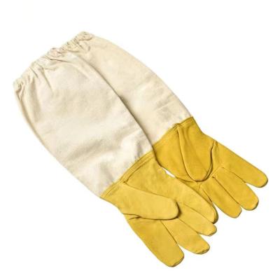 China Bee Farm Sheepskin Beekeeping Gloves Canvas Slaps Beekeeping Equipment Leather Beekeeping for sale