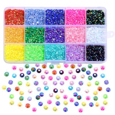 China Hot-fix Jelly Color Jelly Opal Stone Round Resin AB Stone Flat Back RTS Pastel Nail Art Rhinestone Dropshipping 2mm 4mm 5mm For USA for sale