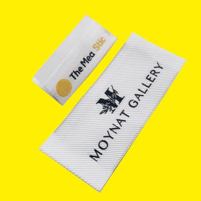 China Washable custom woven labels edge ribbon environmental protection private label baby clothes apparel taggs labels for sale