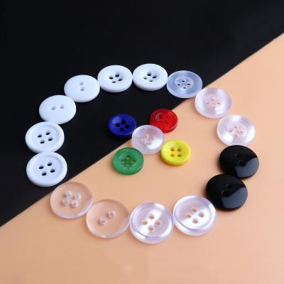 China Sustainable in stock eco-friendly resin round women button down shirt and custom black 4 holes horn buttons for sale