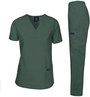 China RTS Dropshipping comfortable women and man scrubs set medical uniform top and pants care scrubs doctor uniform for sale