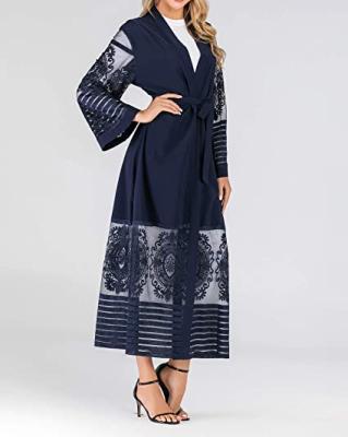 China Feel Comfortable in Dubai Style Long Cardigan Islamic Abaya Women's Running Embroidered Muslim Clothing Robe Dress for sale