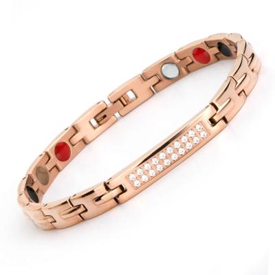 China FASHIONABLE On Sale Rose Gold Plated Women Germanium Magnetic Bracelet Japan for sale