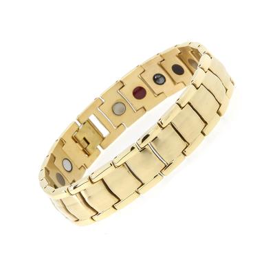 China Hot Sale Stress Relief Jewelry Vietnam Gold Stainless Steel Magnetic Bangle Bracelet For Men for sale