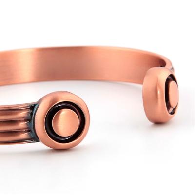 China Eco-Friendly 99.99% Pure Copper Magnetic Therapy Copper Bracelet with 6 Magnetic Pcs for sale