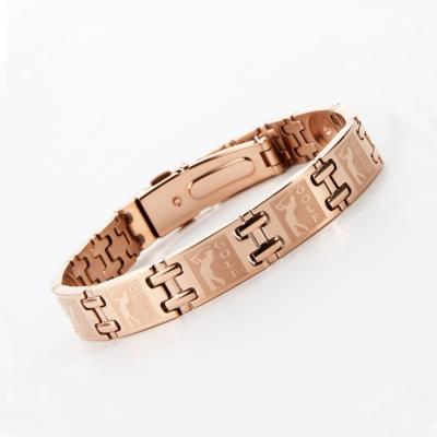 China Wholesale Fast Delivery Design Golf Rose Gold Germanium Magnetic Power Bracelet Balance Couples Sports Bracelet for sale